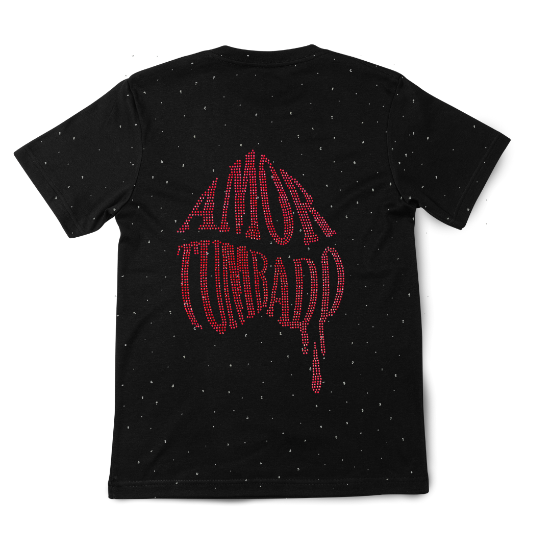 Playera Amor Tumbado diamantes