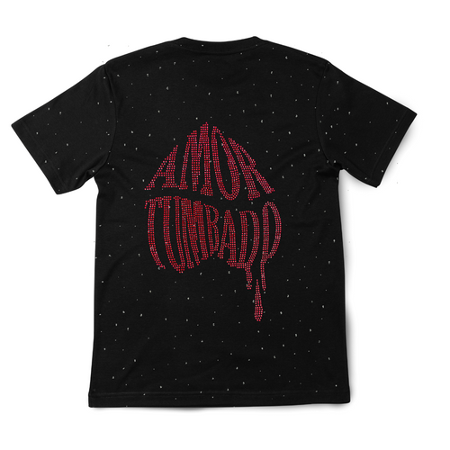 Playera Amor Tumbado diamantes